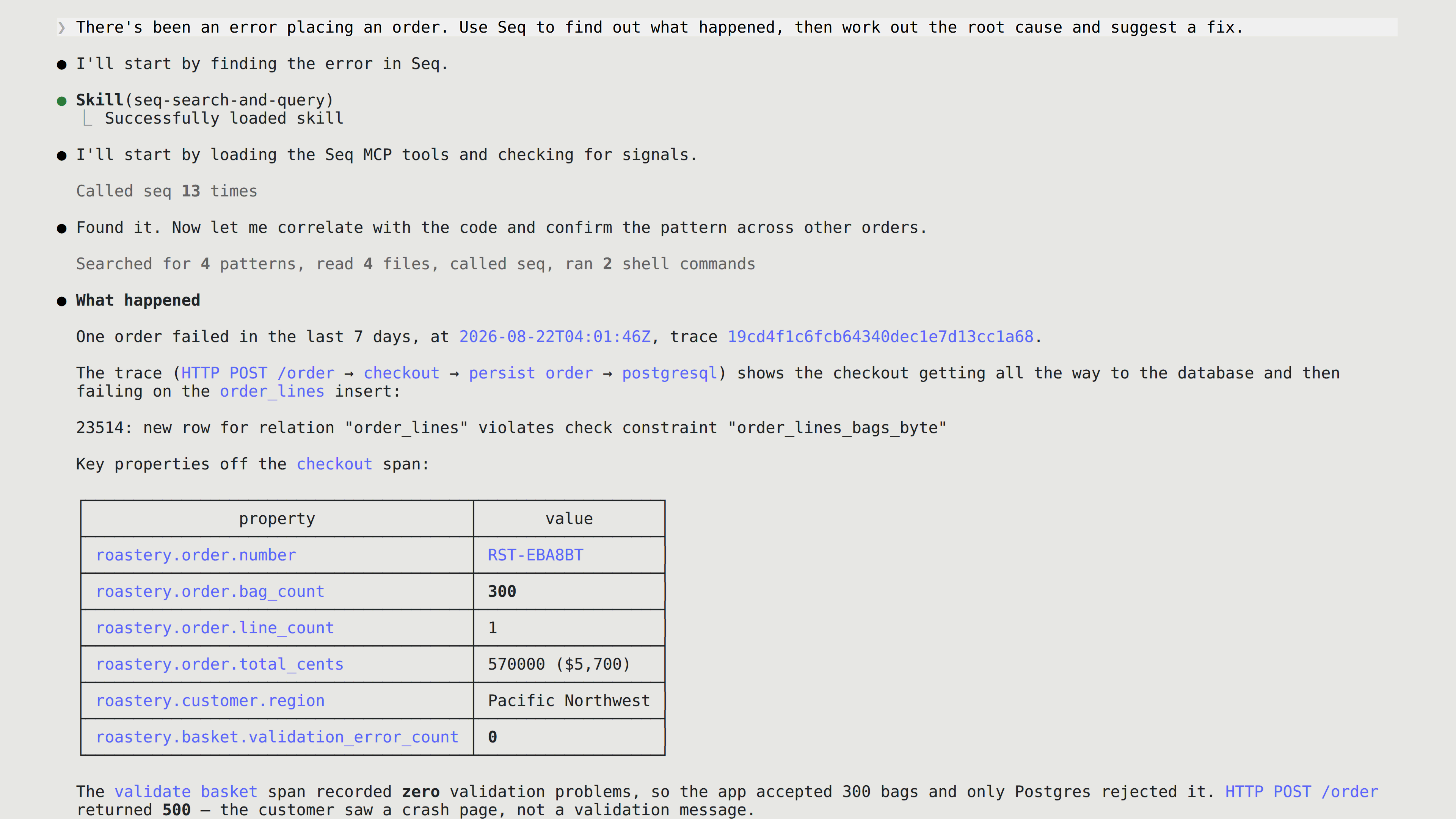 Seq MCP screenshot